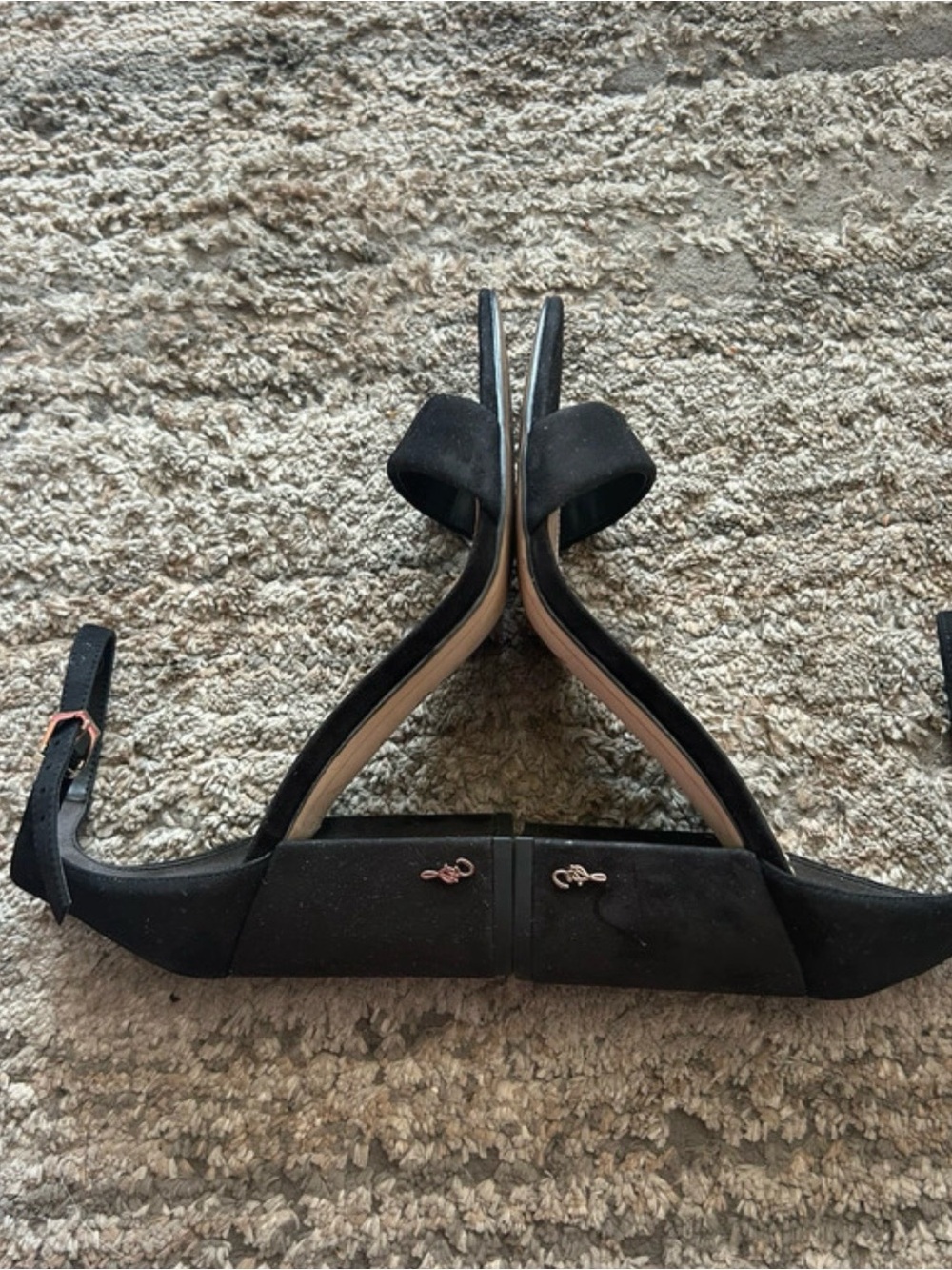 Sam Edelman Black Suede Ankle-Strap Block Heels - Picture 3 of 5
